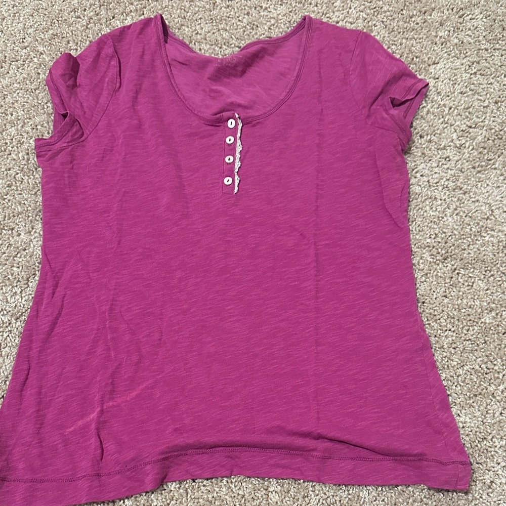 Women's Purple Button-Front Top